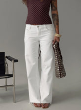 Sabryna Low Rise Straight Leg Jeans White