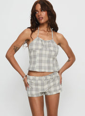 Afterglow Mini Shorts Smoke Plaid