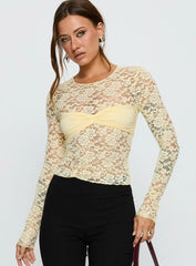 Midnight Long Sleeve Top Vanilla Custard