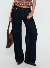 Tidal Wave High Rise Straight Leg Jeans Raw Denim