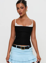 Renaissance Corset Lace Top Black / White