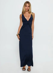 Frederica Plunge Maxi Dress Navy