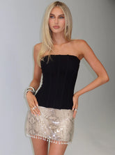 Taneka Strapless Corset Top Black