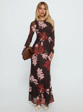 Istefania Long Sleeve Maxi Dress Multi