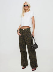 Briony Low Rise Wide Leg Jean Leopard