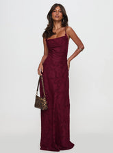 Celena Maxi Dress Burgundy Burnout Petite
