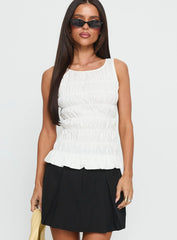 Marleene Shirred Top White