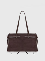 Beaming Bow Detail Shoulder Bag Brown