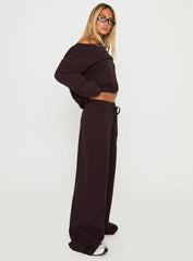 Dodie Wide Leg Pants Washed Brown
