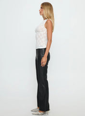 Azria Faux Leather Pants Black