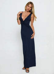 Frederica Plunge Maxi Dress Navy