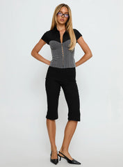 Bobette Corset Top Black / Grey