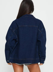 Goldsmith Denim Bomber Jacket Dark Wash