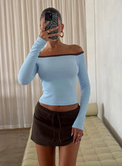 Baseline Off Shoulder Top Blue / Brown