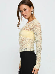 Midnight Long Sleeve Top Vanilla Custard