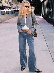 Everlong Mid Rise Straight Leg Jeans Mid Blue Wash