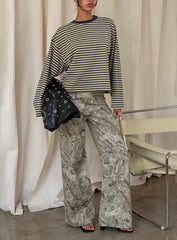 Mckinley Mid Rise Wide Leg Jeans Camouflage