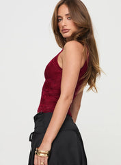 Far Away Top Burgundy