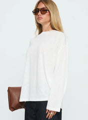 Zaydee Oversized Long Sleeve Top White