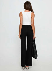 Henesey High Rise Straight Leg Jeans Jet Black