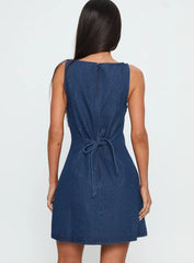 Alfalfa Denim Mini Dress Mid Wash