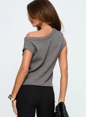Ashfield Off Shoulder Top Dark Grey