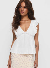 Luannah Babydoll Top White