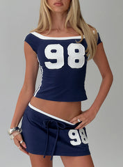 98 Baby Off The Shoulder Top Navy