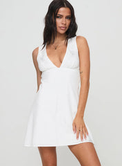Abagail Embroidered Mini Dress White