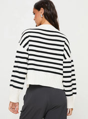 Karlson Striped Cardigan Cream / Black