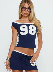 98 Baby Off The Shoulder Top Navy