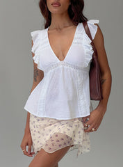 Luannah Babydoll Top White