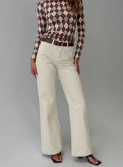 Maple Mid Rise Flare Jeans Ecru