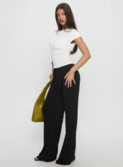 Gavrielle Jersey Wide Leg Pants Black