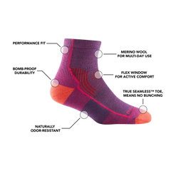 Women's Hiker Quarter Midweight Hiking Sock-Last Chance