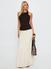 Harlene Back Detail Top Brown