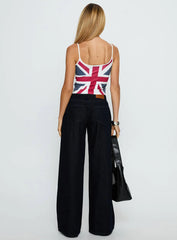 Ramos Low Rise Wide Leg Jeans Raw Indigo Blue