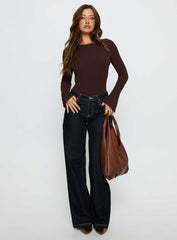 Mayok Long Sleeve Bodysuit Brown