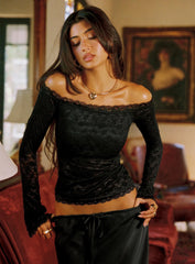 Mochapella Off The Shoulder Top Black