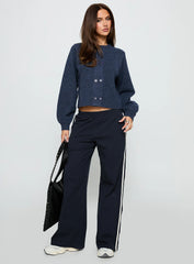 Kammi Button Up Cardigan Navy