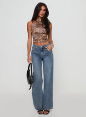 Everlong Mid Rise Straight Leg Jeans Mid Blue Wash