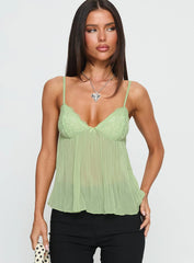 Zami Pleat Top Green